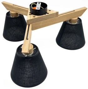 Brilagi - LED  Felületre szerelhető csillár  ANTHONY 3xE14/40W/230V tölgy/fekete