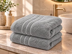 CLASSIC világosszürke 2db fürdőlepedő 70x140 cm, 100% pamut