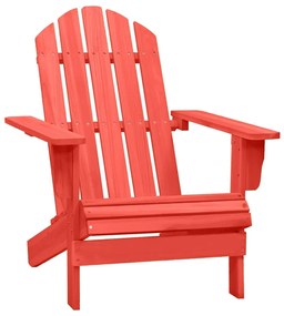 vidaXL piros tömör fenyőfa kerti Adirondack szék