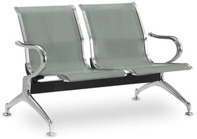 Fém pad a váróterembe REST, 2 ülés, szürke
