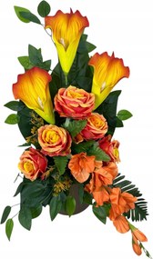 Csokor Nád Kompozíció Sír Temető Művirágok