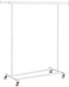 INEZ ruhatartó állvány kerekekkel, max. 90kg, 83,5x45x160cm, fehér SongmicsHome