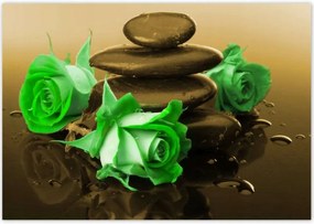 Poszterek 100x70 Zöld rózsák bronzban