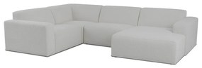 Fehér buklé sarokkanapé (U alakú) Roxy – Scandic