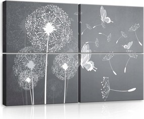 Vászonkép 120x80 Könnyűség finomság pitypang pillangók nyár természet nyugalom