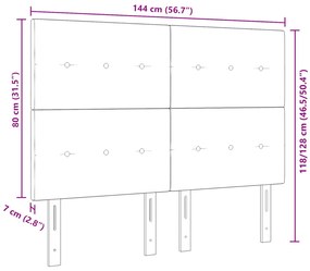LED Fejtámlavilágítás Szürke 72 cm Bársonyos