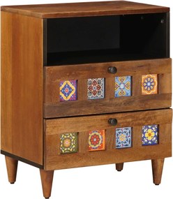 vidaXL Éjjeliszekrény fiókkal Barna 50 x 33 x 62 cm Tömör Mangófát