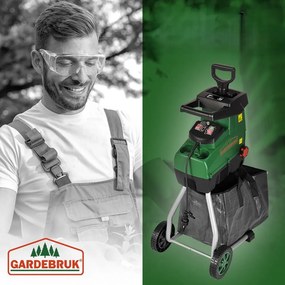 DIOX kerti aprítógép/aprító+2x 60l zsák, 3100W fekete/zöld Gardebruk