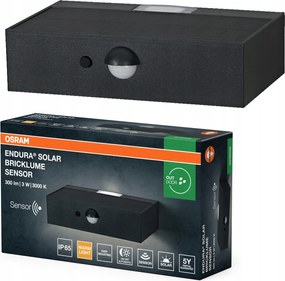 Napelemes fali lámpa Led alkonyati mozgásérzékelő 3W 3000K IP65 Endura