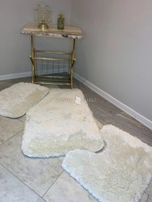 Scott krém három részből álló fürdőszobai szőnyeg szett 50x80 cm