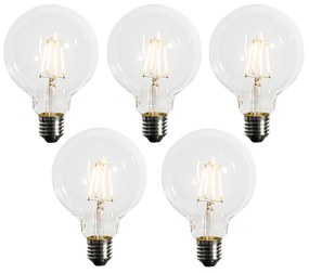 5 darabos E27 szabályozható LED G95 izzó 5W 450LM 2200K