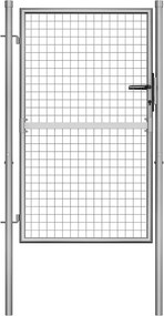 vidaXL ezüst színű horganyzott acél kerti kapu 100 x 125 cm