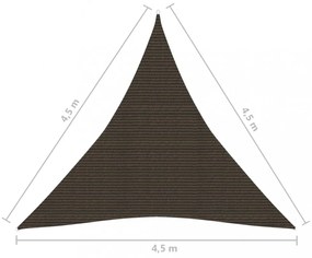barna HDPE napvitorla 160 g/m² 4,5 x 4,5 x 4,5 m