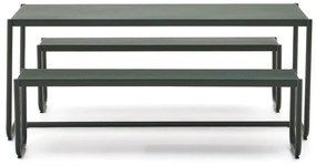 Sötétzöld fém négyszemélyes kerti étkezőgarnitúra Sotil – Kave Home