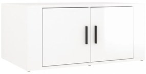 magasfényű fehér szerelt fa dohányzóasztal 80 x 50 x 36 cm