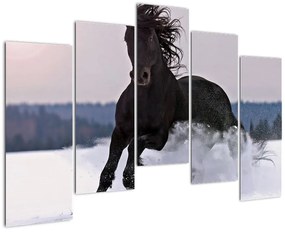 Kép - lovak, a hóban (125x90cm)