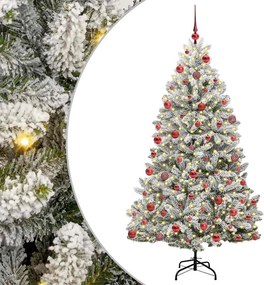 vidaXL Mű karácsonyfa 300 LED-del Zöld és Fehér 180 cm PVC és fém