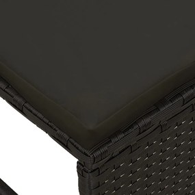 Kültéri Kanapészett - Fekete Műrattan, Fa Közepes Tartós