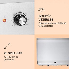 Klarstein Grillmeile 4400, elektromos grill, 2 x 2200 W, rozsdamentes acél grill lap