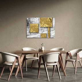 Üveg kép - Arany négyzetek N⁰3 (70x50 cm)