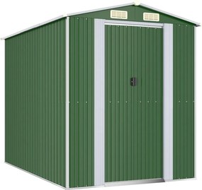 vidaXL zöld horganyzott acél kerti fészer 192x274x223 cm