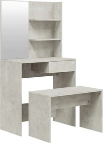 vidaXL betonszürke színű fésülködőasztal-szett 74,5 x 40 x 141 cm