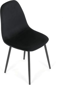 CT-V2971 BK4 fekete bársony étkezőszék