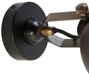 Ipari fali lámpa fekete arannyal, állítható - Liko