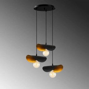 Fekete-aranyszínű függőlámpa fém búrával ø 45 cm Sivani – Opviq lights