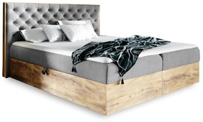 HAZEL franciaágy + fedő, 120x200, tölgy lancelot/faro 4