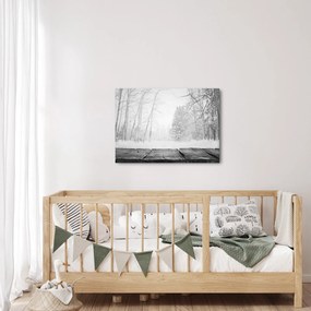 Kép - Fából készült móló télen (70x50 cm)