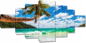 Vászonkép 200x100 Paradicsomi tengerpart pálmafákkal