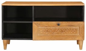 TV szekrény fiókkal Világosbarna 80 x 33 x 46 cm tömör mangófa