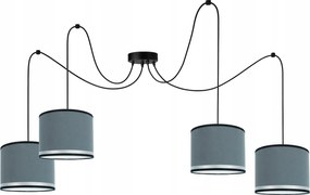 Mennyezeti Lámpa Függő Pók Négyes 200cm Szürke Modern Nappali