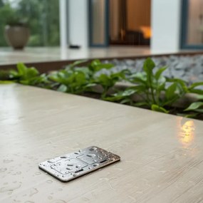 Brilagi - Kültéri beépített padló dupla aljzat IP55 matt króm négyszögletes