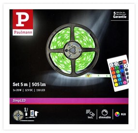 Paulmann 78978 - LED RGB/20W Dimmelhető szalag SIMPLED 5m 230V + távirányító