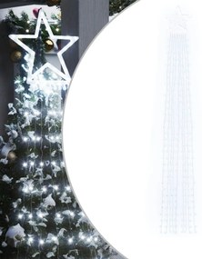 hideg fehér 320 LED-es karácsonyfafüzér 375 cm