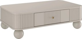 Vesper dohányzóasztal 103x60 cm fiókkal – kasmír arany fogantyúkkal, gömb lábakkal