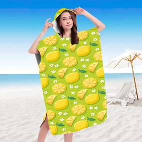 Poncsó törölköző LEMONS zöld 80×145 cm