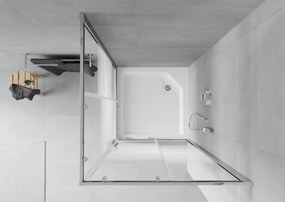 Mexen Rio 90 x 90 cm négyzet alakú zuhanykabin, fehér csíkok, króm + tálca , fehér - 860-090-090-01-20-4510
