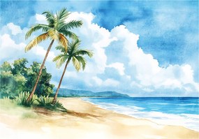 Vinil Fotótapéta Flizelin Tengerpart Pálmafák Természet Tájkép 254x184