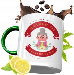 Zöld Bögre Nagymamáknak Nagymama Napjára Ajándék fényképes nyomattal