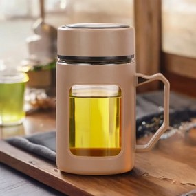 Üvegpalack fogantyúval BREW 500 ml, barna