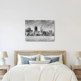 Üveg kép - Kávé művészeti város (70x50 cm)