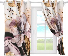 Függöny Kész Átvezetők Rövid 140x160 Átvezető Függöny Virágok 137