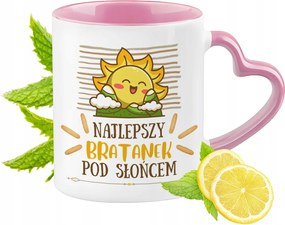 Bögre Árvácska Rózsaszín Szív Alakú Füllel Kávé Ajándék