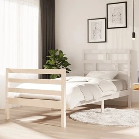 Fehér tömör fa ágykeret 90 x 200 cm