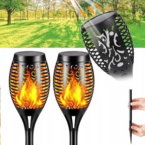 Napelemes kerti lámpa Led lámpa Beszúrható Lámpa Fáklya Láng Tűz