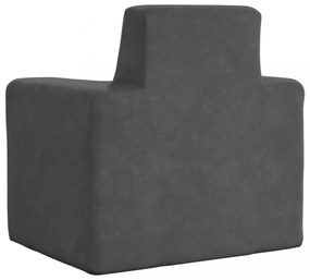 antracitszürke puha plüss gyerekkanapé