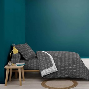 Sötétszürke gumis pamut lepedő 90x190 cm Aristide – douceur d'intérieur